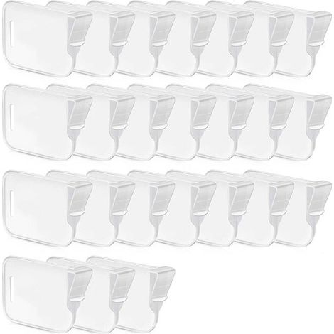 24 pièces - Séparateurs de réfrigérateur - 7,5 x 2,3 x 5 cm - Transparent - Plastique - Pour porte latérale - Gain de place - Organisateur de tiroir - Séparateur de réfrigérateur - Séparateur de tiroi (1/5)