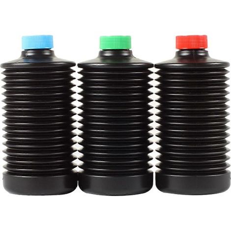 Flacons de stockage pour le développement chimique de films en chambre noire (1/5)