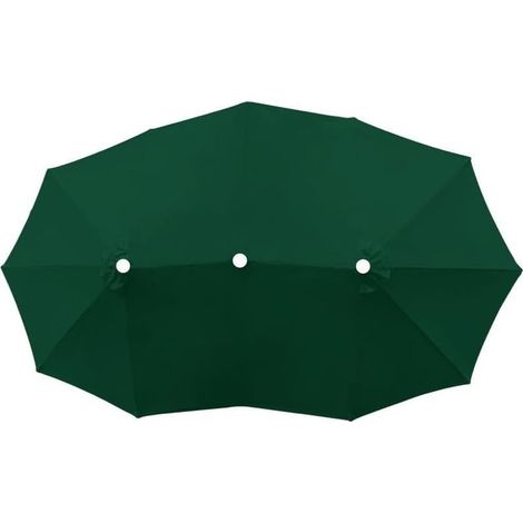 Tissu de rechange pour parasol de terrasse à 3 sections en polyester avec protection UV hydrofuge pour parasol de jardin (1/5)