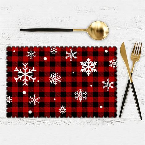 Set da Tavola Natale – Motivo Cartoon Divertente, Antiscivolo e Termico – Cotone e Lino Naturale 40x60 cm – Design Festivo Elegante per Pranzi in Famiglia e Ristoranti (1/4)