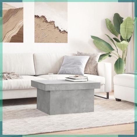Table basse - 840873 - Gris béton - Bois d'ingénierie - 100 x 55 x 40 cm (1/5)