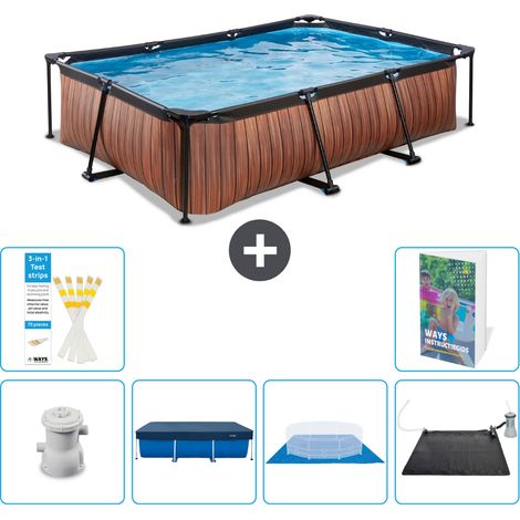 Exit-toys Piscina Exit Rectangular - Efecto madera - 300x200x65 cm - 7-piezas S214 (1/5)