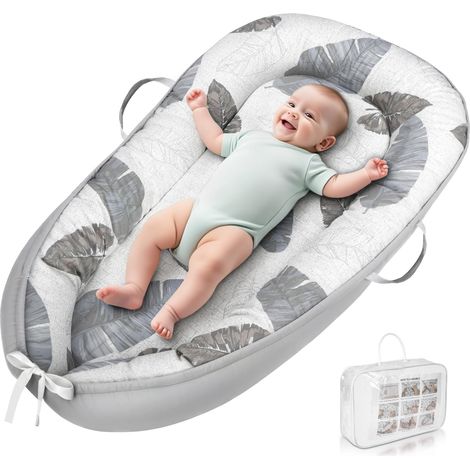 Reducteur de Lit Bebe, 100% Coton, Cocon polyvalent, Réducteur Bébé, Cocon et Naissance Couffin Nid d'ange, Doux et Confortable, Pratique et Léger, pour Garçons et Filles (1/5)