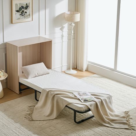 Mobile con Letto a Scomparsa Singolo Salvaspazio Materasso Incluso Olmo (1/5)
