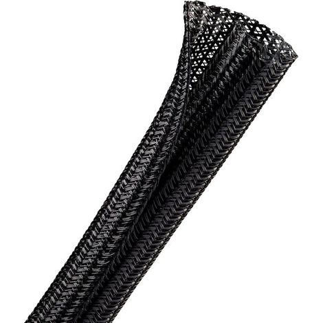 Gaine de câble tressée - 4 pièces - 50 cm x 13 mm - Protection de câble - Extensible - Découpable - TPE - Zwart - Pour TV/ Ordinateur /Home Théâtre /Compartiment moteur (1/5)