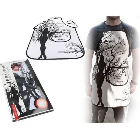 Grembiule da cucina - Bianco e nero, Donna e albero (carmani)