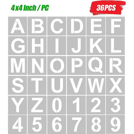 36 wiederverwendbare und abwaschbare Buchstaben- und Zahlenschablonen (je 10 cm Durchmesser) aus umweltfreundlichem PET