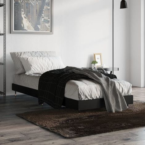 Bettgestell Schwarz 75x190 cm Holzwerkstoff (1/5)