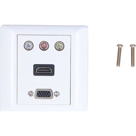 Prise murale audio et vidéo compatible 1080p, panneau vidéo composite durable et résistant aux chocs (1/5)