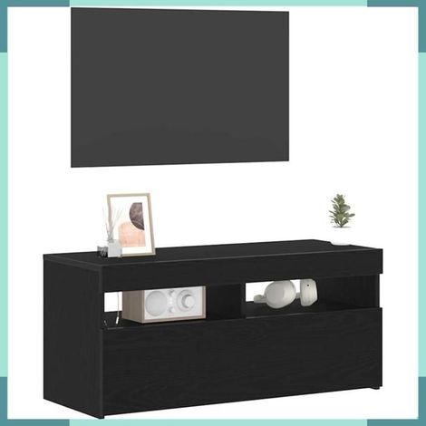 862554 Meuble TV Chêne noir 90 x 35 x 40 cm Bois d'ingénierie (1/5)