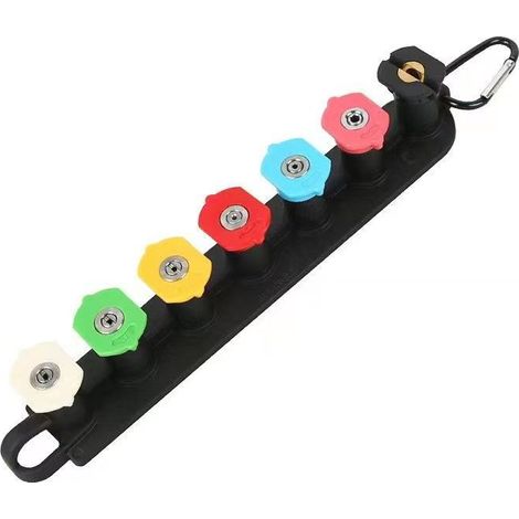 Set de 2 Buses Haute Pression pour Nettoyeur, Raccord Rapide 1/4 Pouces avec Support de Rangement, 5 Couleurs, Accessoires de Lavage pour Voiture et Jardin
