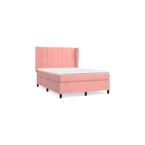 Sommier à lattes de lit avec matelas Rose 140x190 Velours (1/5)