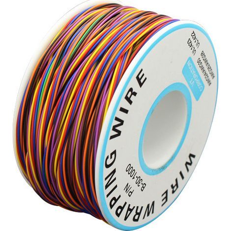 200 mètres Bell Wire Isolation Test 30AWG Cuivre étamé Câble solide Fil d'aviation résistant à haute température 8 couleurs (1/5)