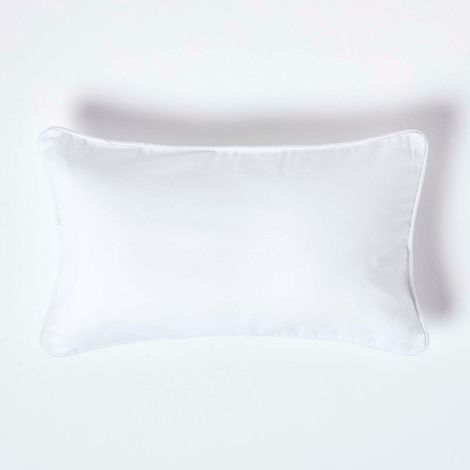 HOMESCAPES Housse de coussin Uni Blanc, 30 x 50 cm (1/4)
