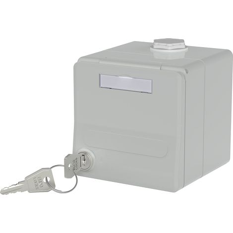 Metz Connect Alloggiamento da superficie modulare IP44 con coperchio a cerniera e serratura, grigio, 2 porte non equipaggiato per Keystone, 1309470003KI