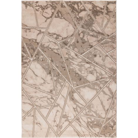 Tapis intérieur beige effet marbre dense et robuste - 290 x 200 cm (1/5)