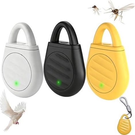 Répulsifs anti-moustiques à ultrasons 3 pièces – Répulsifs électroniques rechargeables USB avec mousqueton – Protection contre les insectes pour activités extérieures (1/5)