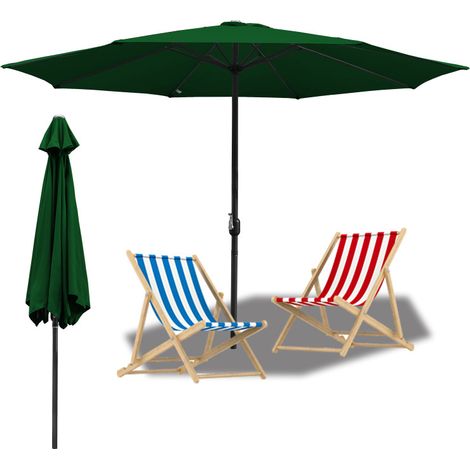 SWANEW Ombrellone da giardino - Resistente alle intemperie - Ø 270 cm - Verde, Ombrellone da spiaggia, resistente ai raggi UV (1/5)