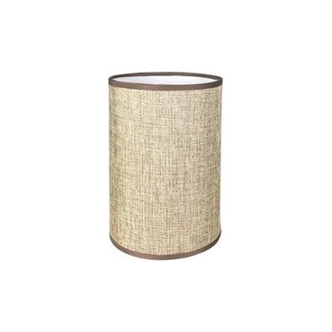 Abat-Jour Cylindrique en Lin Fait Main, Diamètre 14 cm x Hauteur 20 cm, pour Lampe de Table, Suspension ou Lampadaire, Couleur Café