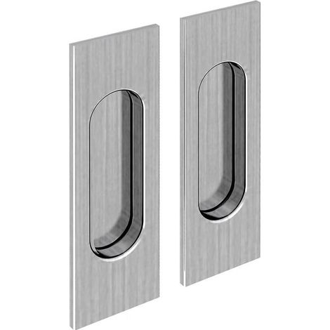 Slid'Up By Mantion – Lot de 2 poignées à encastrer rectangulaires 124 x 38 mm – Acier finition satiné – Pour portes coulissantes épaisseur 25 mm minimum (1/4)