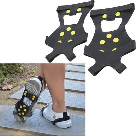 Paire de Semelles Anti-dérapantes à Crampons pour Chaussures de Ski et Randonnée Hivernale (Taille XL) (1/4)