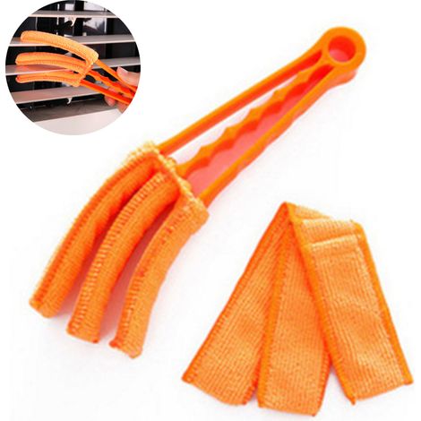 Brosse de nettoyage amovible et lavable en microfibre pour stores, fenêtres, climatiseurs, grilles d'aération de voiture et plus encore. (1/5)