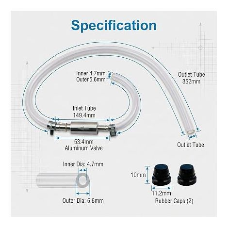 Kit de Tuyau de Purge de Frein de Moto avec Valve de Contrôle Tube de Valve Unidirectionnel (1/3)