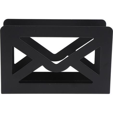 étagère rangement-Organisateur de courrier métallique noir design envelope coupe multifonction pour bureau maison école (1/5)