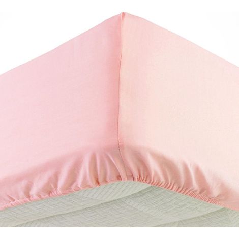 Drap Housse "Jersy" 160x200cm Rose Dragée (1/5)