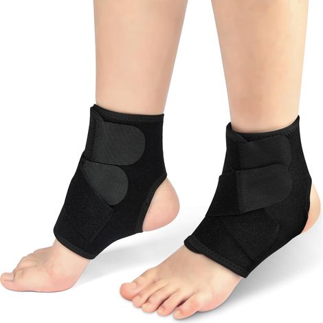 Attelle Cheville Maintient, Chevillère de Maintien Sport avec sangles élastiques, Attelle Cheville Réglable pour Tendinite, Stabilise la Cheville et Prévient les Entorses, pour deux pieds (1/5)