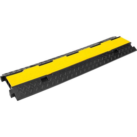MORION Kabelbrücke 2-Kanal 245 x 1000 x 45 mm Hartgummi schwarz gelber Deckel (1/5)