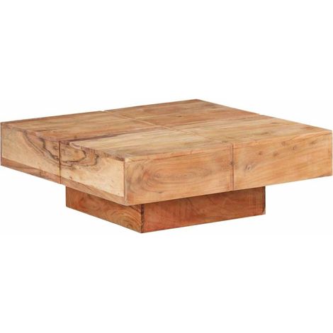 vidaXL Table basse 80x80x28 cm Bois d'acacia massif (1/5)