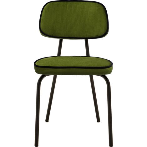 Chaise en Velours uni Dalila et passepoil noir YSABEAU (1/4)