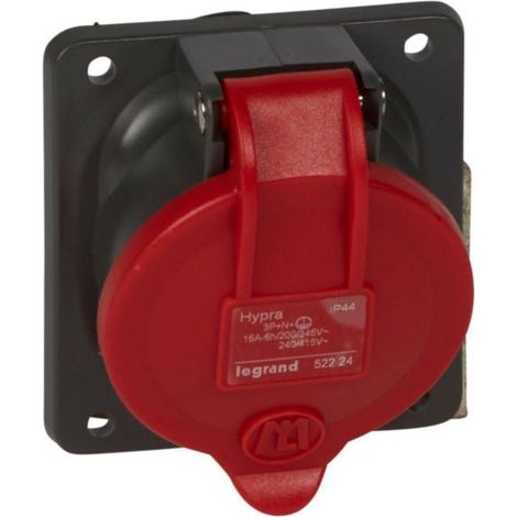 Legrand 052224 - Base da pannello Hypra - IP44 - 16A - 380/415v - 3P+N+T - Plastica