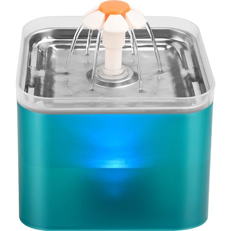 Fontaine à Eau pour Chat en Acier Inoxydable 2L, Ultra Silencieuse, Filtration Multiple, Eau Courante, 3 Modes d'Écoulement