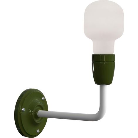 Fermaluce Color, lampada a muro in metallo e porcellana con estensione curva