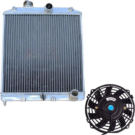 Radiador de aleación de aluminio, tamaño del núcleo 350 mm x 358 mm x 42 mm, compatible con transmisión manual, tapa de 1.1 incluida, ubicación frontal. (1/5)