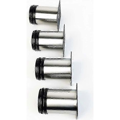 Quatre pieds de meuble réglables, en métal chromé. (1/5)