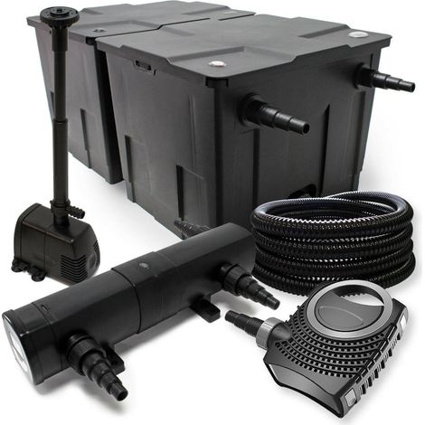 Kit de filtration biologique 24w bassin 60000 L max + tuyau et pompe fontaine