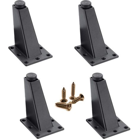 4-Piece Furniture Legs, Adjustable Furniture Legs, Metal Table Legs, Aluminum Alloy Furniture Legs, Black Sofa Legs for Furniture, Sofa, Table (1/5)