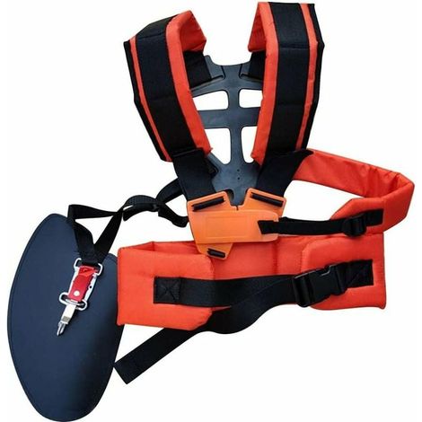 Arnés de esfuerzo ajustable y cómodo, arnés de hombro práctico y cómodo para desbrozadora, cortacésped y accesorio universal para maquinaria de jardinería.