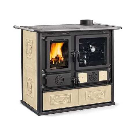 STUFA CUCINA LEGNA 8.8 KW ROSA 5.0 VST CERAM PANNA V5 (1/2)