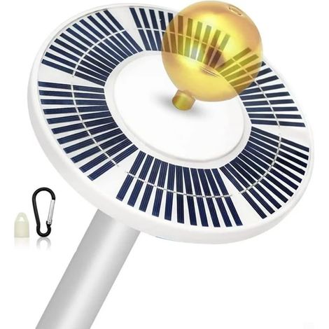 Lampes solaires sur mât de drapeau, éclairage 136 LED étanche IP55, marche/arrêt automatique, 2 modes de luminosité, pour mâts de drapeau de 4,6 à 7,6 m (1/5)