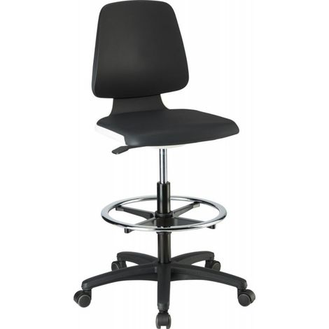 Sedie Labsit 4 Plastica Bianca In Pelle, Con Ruote