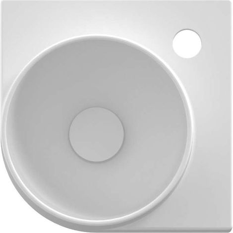 Ravak Yard - Lavabo de esquina, 28x28 cm, sin rebosadero, agujero para grifo, blanco mate XJX0E228001 (1/5)