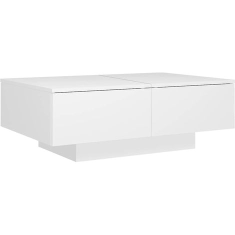 Maison Exclusive - Table basse Blanc 90x60x31 cm Bois d’ingénierie (1/5)