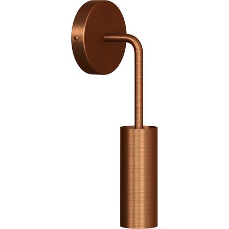Fermaluce Metal, lampada a muro in metallo con estensione curva e paralume Tub-E14  Senza lampadina - Rame satinato - Matter ON/OFF