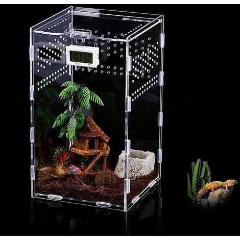 Boîte d'alimentation D'insectes Contenants de Terrarium en Acrylique pour Scorpion Grenouille Habitat de Reptile pour Animaux de Compagnie Rampant Portable Conception Anti-évasion (1/5)