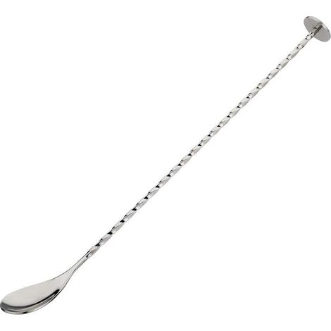 Bar Spoon - 26.5 Cm - Stainless Steel - Spiral Handle With Pestle End - For Cocktails Coffee Milk Tea - 1 Piece (1/5)