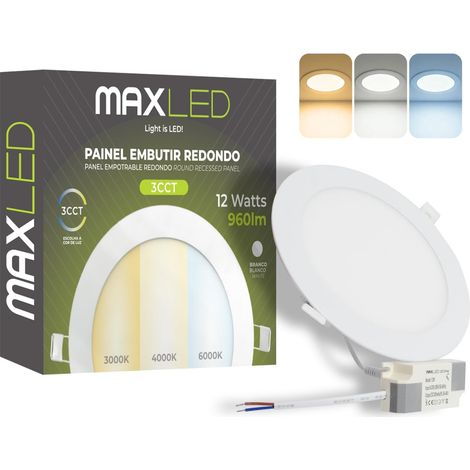Spot Encastrable LED 12W 230V, Ø 170mm, 960lm Spots Plafonnier Non Dimmable 3000K-6000K Spots Plats Encastrables pour Plafond Dimensions Du Trou Φ155mm Aluminium